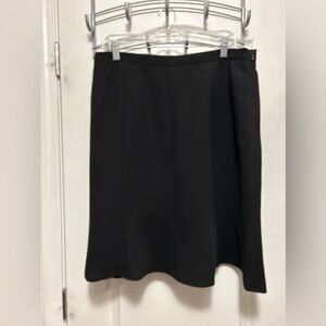 TALBOTS Woman’s 14 Black Lined Pencil Skirt flare flounce hem classic staple NWT